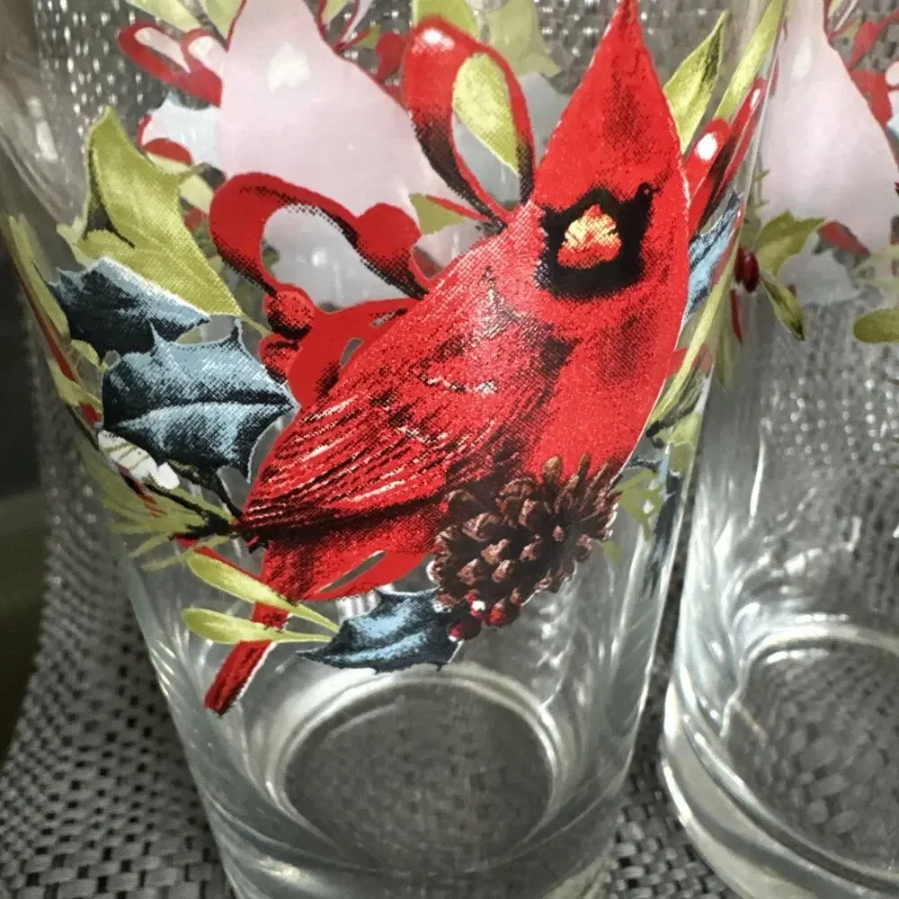 Lenox Winter Greetings, Cardinals, Gold Trim: Highball / Tumbler (s), Set Of 4
